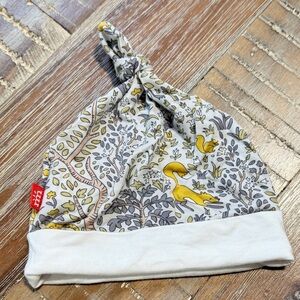 Free with purchase Magnetic me knotted newborn hat, deer and forest pattern